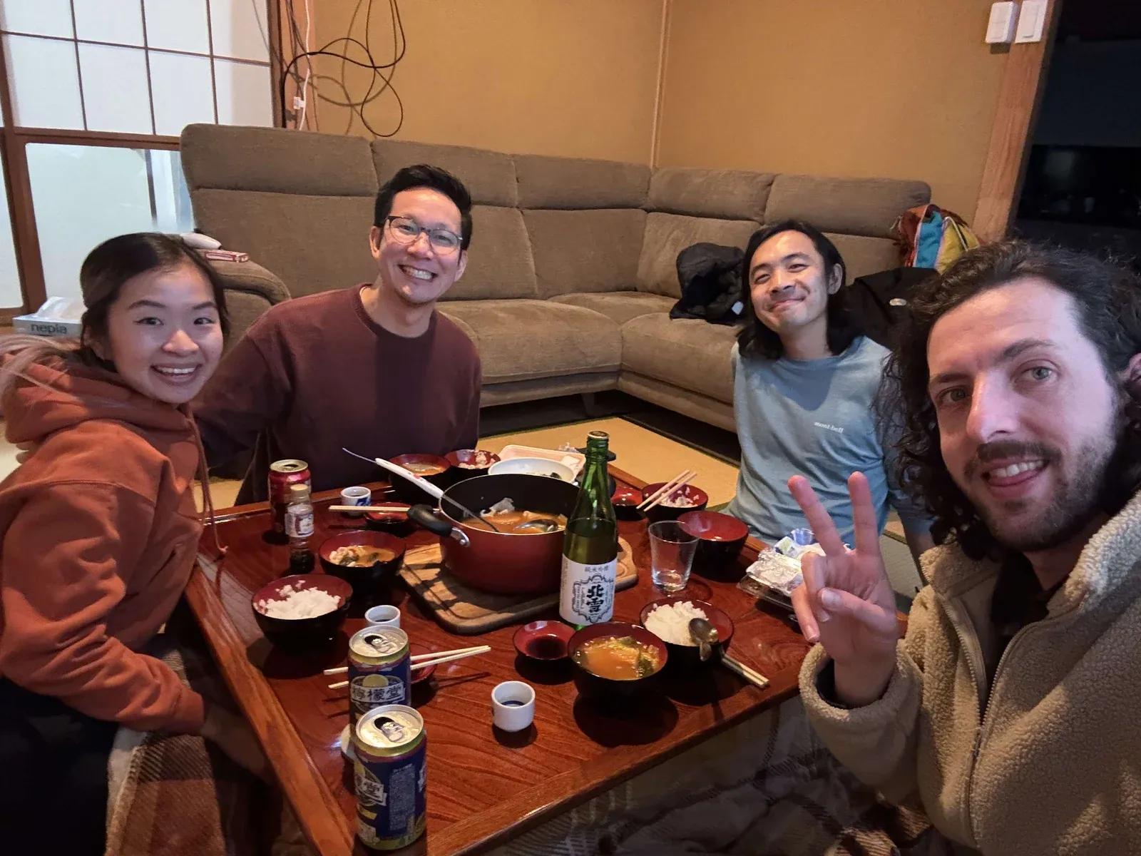 Friends and family gathering at Furumi House